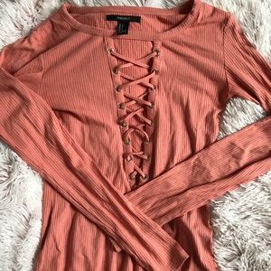 Forever 21 lace up bodysuit